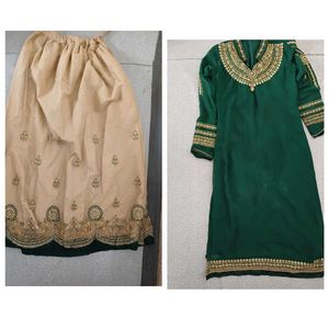 l.v.Exquisite Embroidered Kurta Set with Dupatta