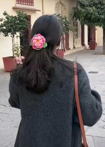 Cute Pink Flower Hair Clip