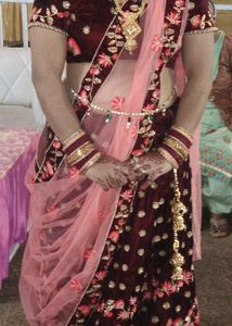 Velvet Lehnga With Net Dupatta