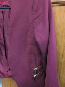 Vintage Burgundy Cropped Blazer