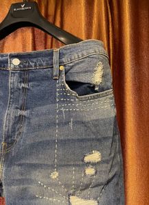 Levi’s Men Straight Fit Distressed Heavy Jeans