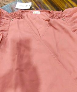 Stylish Peach Wrap Top