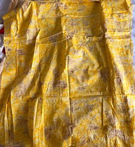 Yellow Printed Dupatta with Lace material