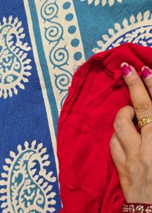 Vibrant Red Kurta Set with die Dupatta