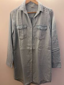Light Blue Denim Shirt Dress - H&amp;M