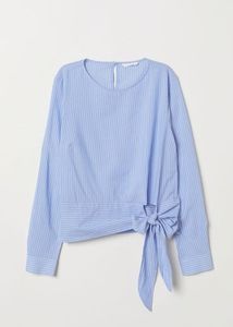 H&M Blue Tie-Waist Top