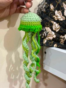 Handmade Crochet Jellyfish Keychain