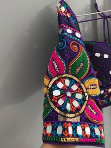 💜 Vibrant Purple Mirror-Work Choli ✨