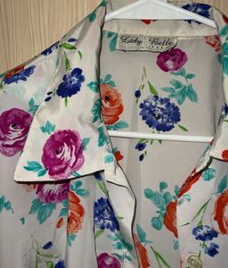 Vintage Floral Print Button-Up Blouse
