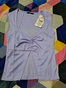 Shein Lavender Cut Out Sleeveless Top