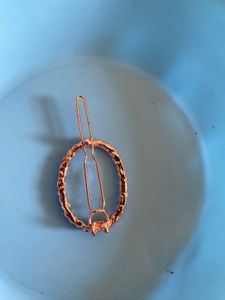 Rose Gold Oval Crystal Hair Clip