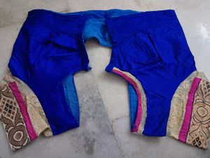 Royal Blue &amp; 🩷 💙 pink Embroidered Saree