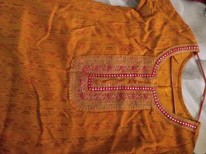Women Elegant Mustard Kurti
