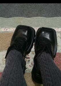 Gothic Black Chunky Sole platform shoe