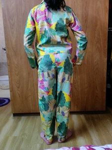 Printed Co-ord Set (pant jacket &amp;crop top)