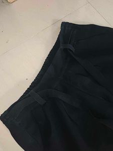 Black Tie Waist Casual Pants