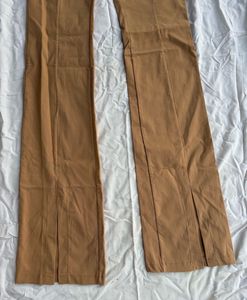 Beige NEW WITH TAG Front Slit Bootcut Pants