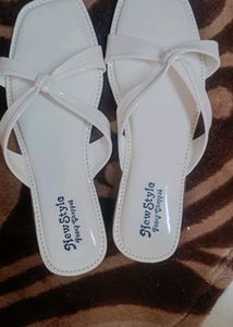 Stylish White Bow Sandals