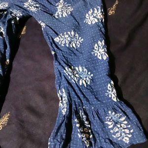Boho Blue Block Print Maxi Dress