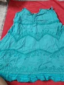 Beautiful Teal Embroidered Dress