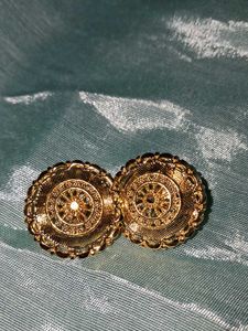 Gold played Earings (Set OF 2)