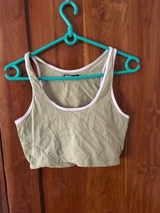 Olive Green Cropped Tank Top
