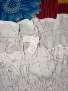 White Smocked Puff Sleeve Top