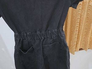 Chic Black Cut-Out Denim Dress