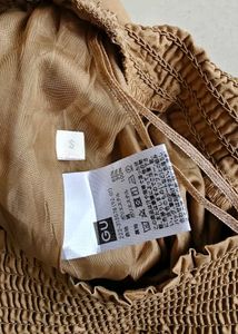 Tan Skirt with Smocked Waist