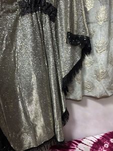 Sparkling silver Black  Kaftan Gown