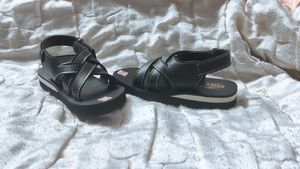 Black toe Open Velcro Closure Unisex Sandals