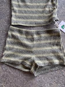 Newme (with tag) one shoulder striped Co ord set