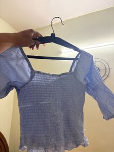 Smocked Square Neck Puff Sleeve Top