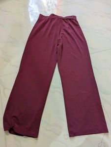 Maroon Wide Leg Pants