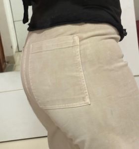 ZARA High-Waisted Party Cream Denim Jeans