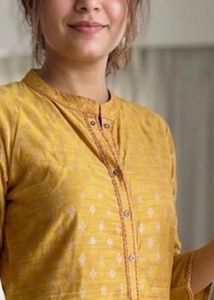 Elegant Yellow Cotton Kurta