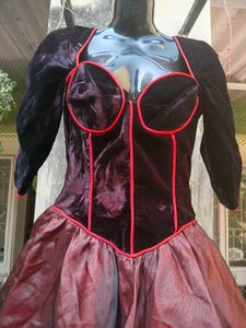 Vintage Velvet Party Dress with Boning