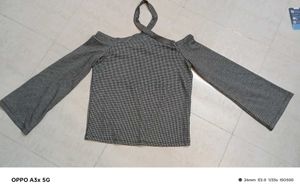 branded off shoulder top