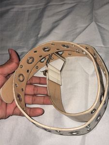 White Eyelet Belt