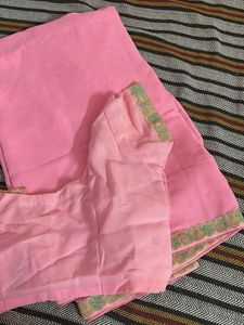 Elegant Pink Saree with Blouse
