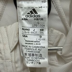 Adidas Unisex White Three Stripe Jacket
