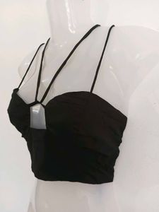 Chic Black Strappy Crop Top