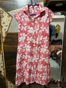 Floral Print Button-Down Kurta
