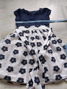 Girls Navy Blue Floral Dress