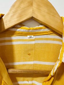 Yellow Striped Cropped Shirt