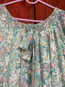 Flowy Floral Print Midi Dress