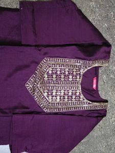 Embroidered Purple Kurti