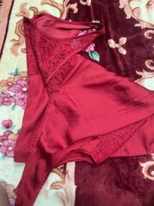 Red Lace Trim Camisole Top
