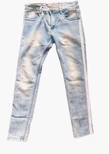 Light Wash Jeans with Side Stripe