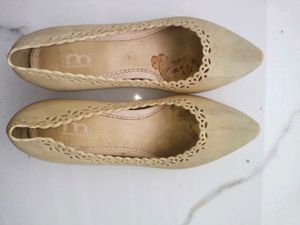Beige Cutout Ballet Flats